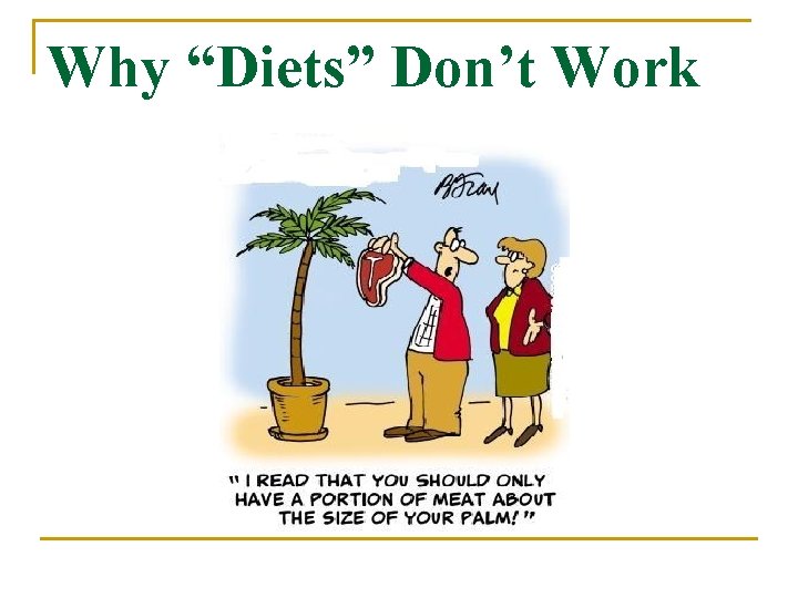 Why “Diets” Don’t Work 