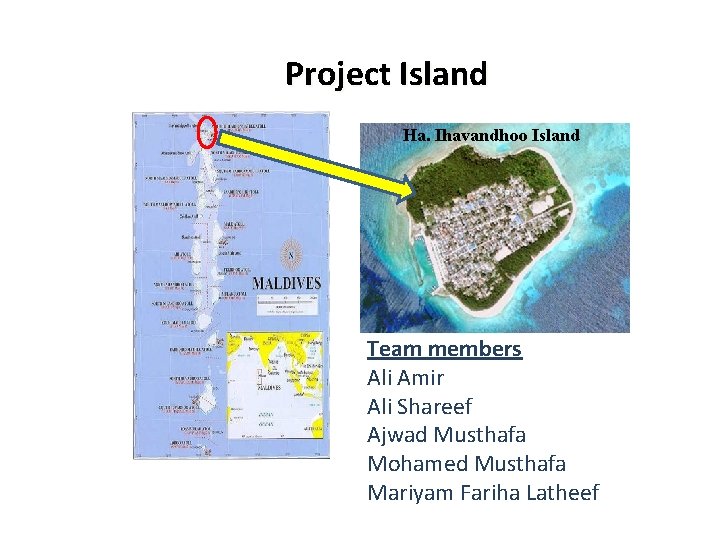 Project Island Ha. Ihavandhoo Island Team members Ali Amir Ali Shareef Ajwad Musthafa Mohamed