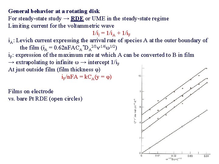 General behavior at a rotating disk For steady-state study → RDE or UME in