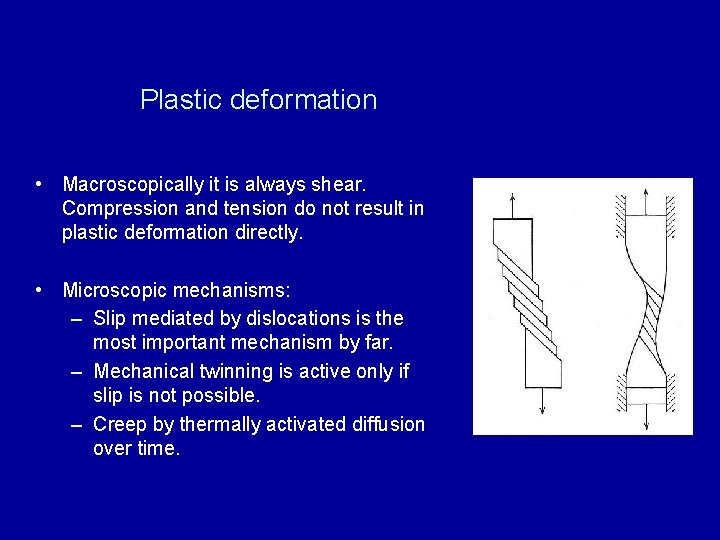 Plastic deformation • Macroscopically it is always shear. Compression and tension do not result