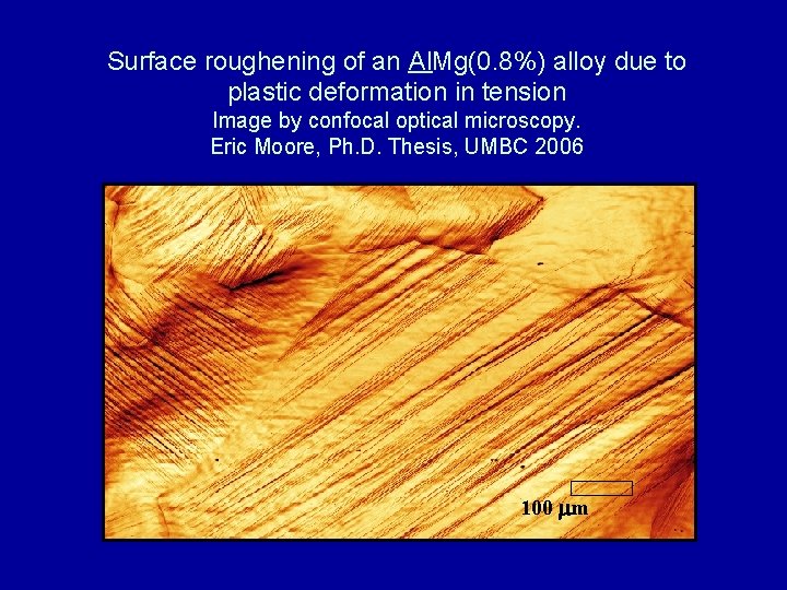 Surface roughening of an Al. Mg(0. 8%) alloy due to plastic deformation in tension