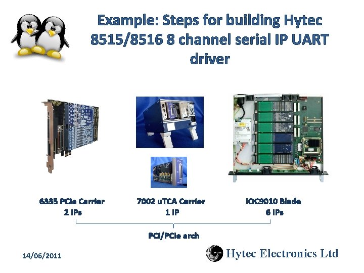 Example: Steps for building Hytec 8515/8516 8 channel serial IP UART driver 6335 PCIe