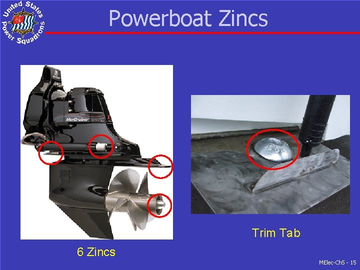 Powerboat Zincs Trim Tab 6 Zincs MElec-Ch 5 - 15 