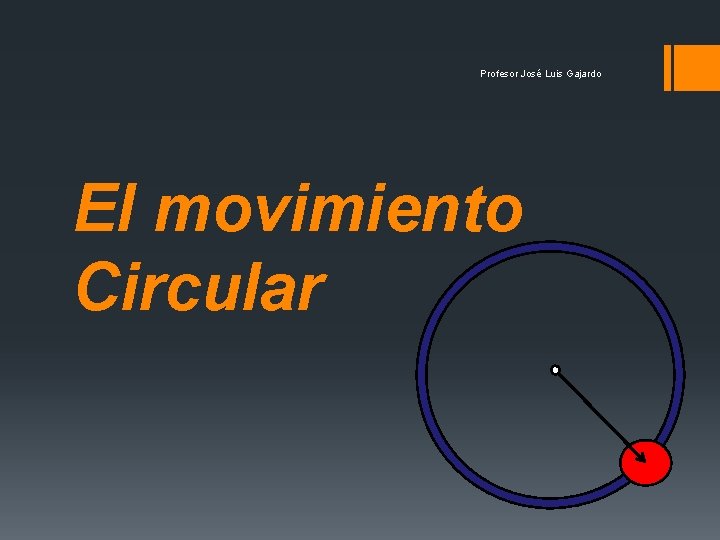 Profesor José Luis Gajardo El movimiento Circular 