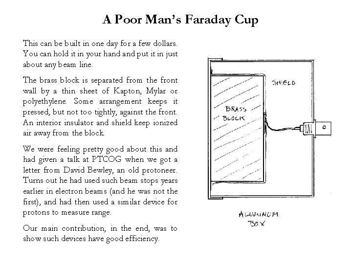 A Poor Man’s Faraday Cup This can be built in one day for a
