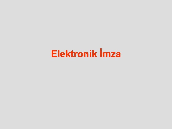 Elektronik İmza 