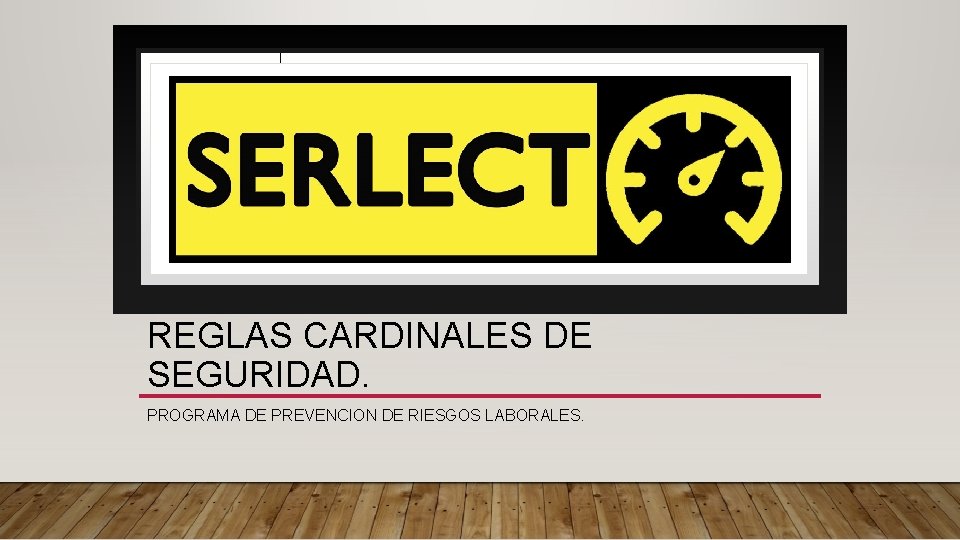 REGLAS CARDINALES DE SEGURIDAD. PROGRAMA DE PREVENCION DE RIESGOS LABORALES. REGLAS CARDINALES DE SEGURIDAD. PROGRAMA DE PREVENCION DE RIESGOS LABORALES.