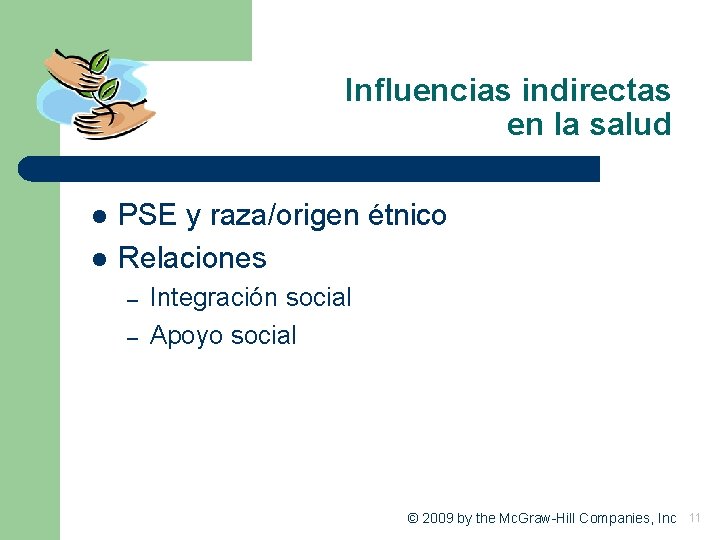 Influencias indirectas en la salud l l PSE y raza/origen étnico Relaciones – –