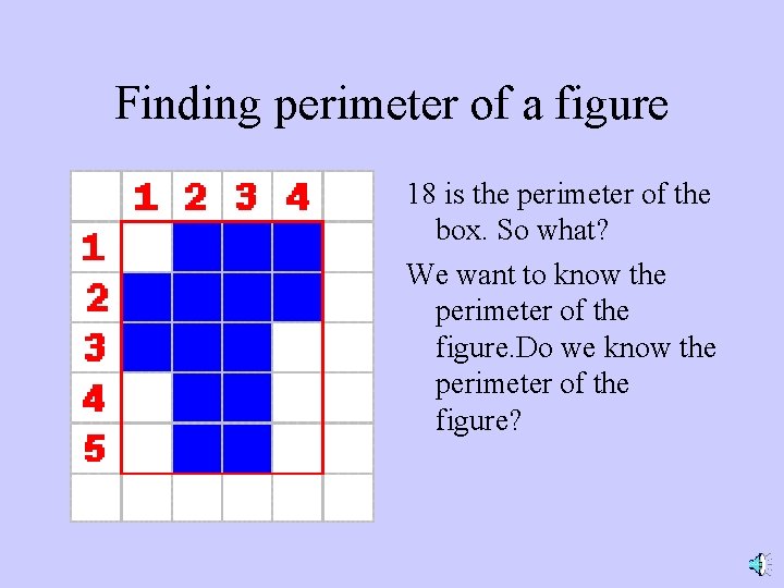 Finding perimeter of a figure 18 is the perimeter of the box. So what?