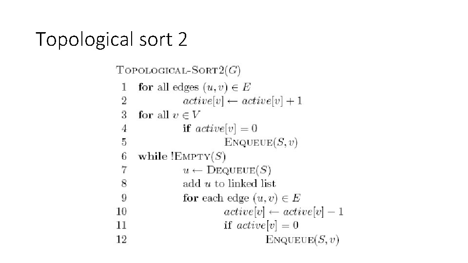 Topological sort 2 