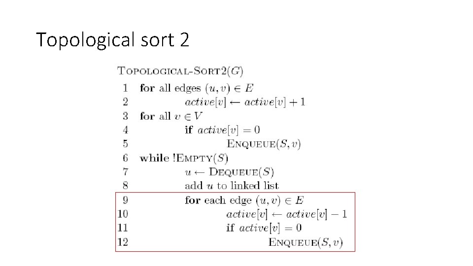 Topological sort 2 