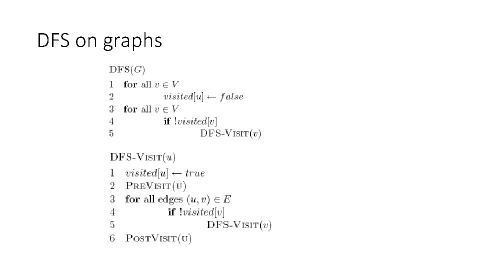 DFS on graphs 