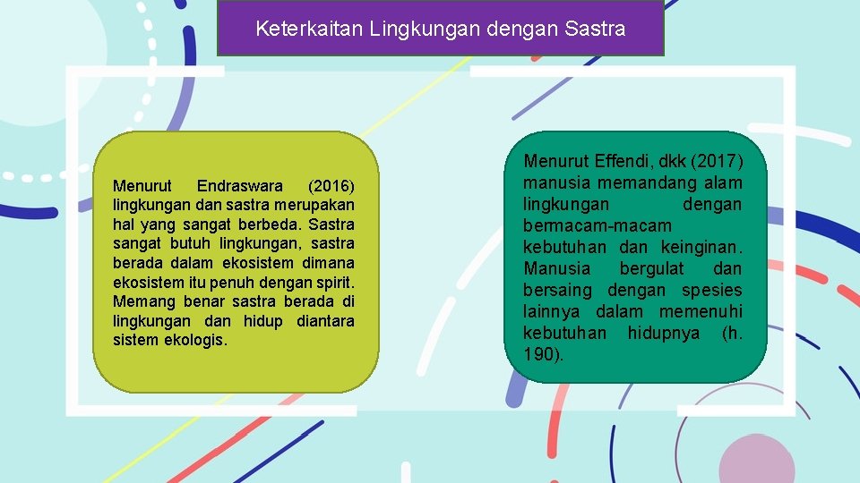 Keterkaitan Lingkungan dengan Sastra Menurut Endraswara (2016) lingkungan dan sastra merupakan hal yang sangat