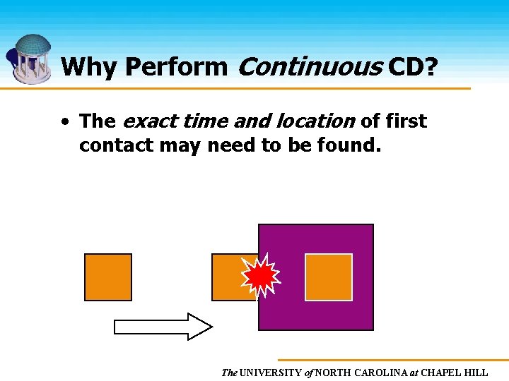 Why Perform Continuous CD? • The exact time and location of first contact may