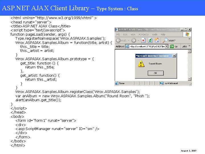 ASP. NET AJAX Client Library -Type System: Class ASP. NET AJAX Client Library –