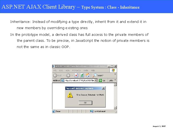 ASP. NET AJAX Client Library -System Type System: Class-Inheritance ASP. NET AJAX Client Library