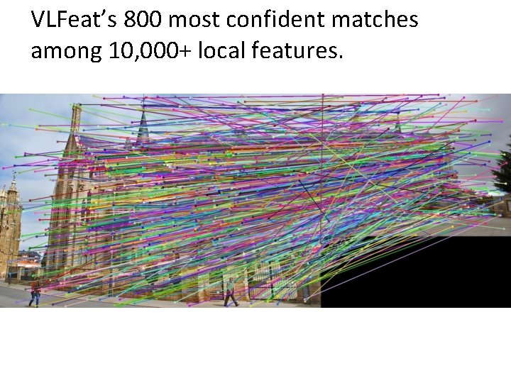 VLFeat’s 800 most confident matches among 10, 000+ local features. 