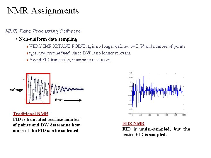 NMR Assignments NMR Data Processing Software • Non-uniform data sampling VERY IMPORTANT POINT, tn