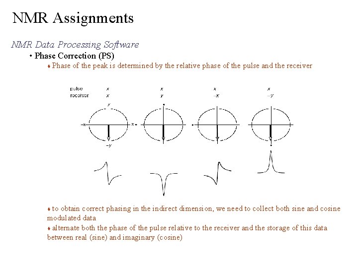NMR Assignments NMR Data Processing Software • Phase Correction (PS) Phase of the peak
