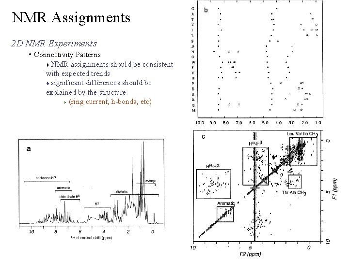 NMR Assignments 2 D NMR Experiments • Connectivity Patterns NMR assignments should be consistent