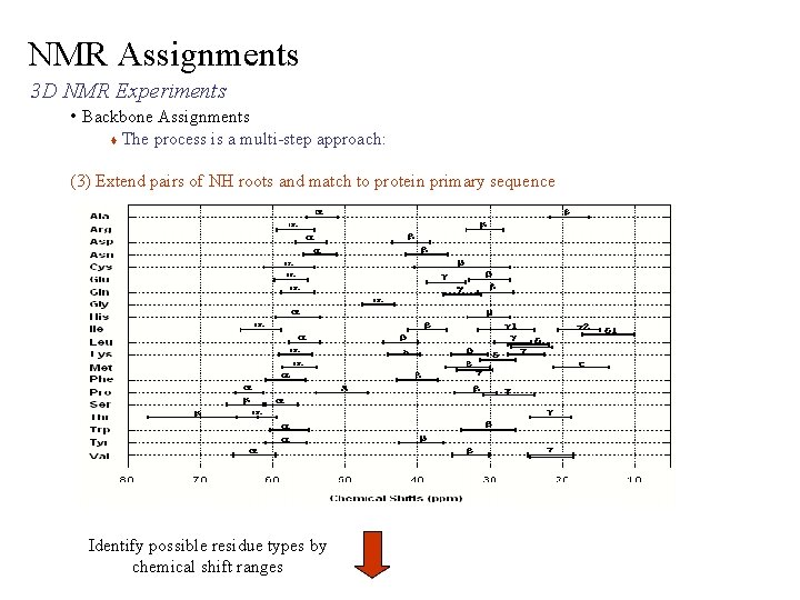 NMR Assignments 3 D NMR Experiments • Backbone Assignments The process is a multi-step