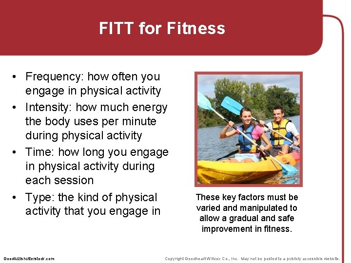 FITT for Fitness • Frequency: how often you engage in physical activity • Intensity: FITT for Fitness • Frequency: how often you engage in physical activity • Intensity: