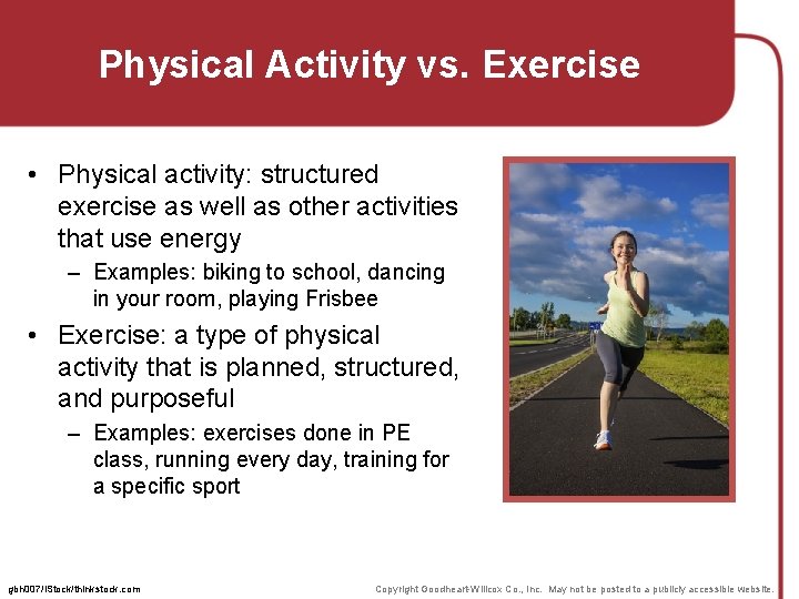 Physical Activity vs. Exercise • Physical activity: structured exercise as well as other activities Physical Activity vs. Exercise • Physical activity: structured exercise as well as other activities