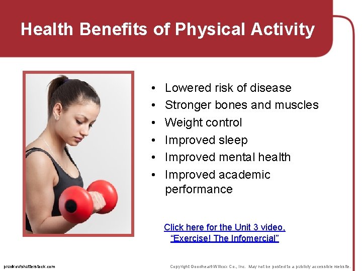 Health Benefits of Physical Activity • • • Lowered risk of disease Stronger bones Health Benefits of Physical Activity • • • Lowered risk of disease Stronger bones