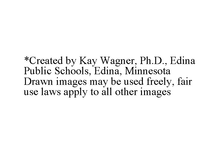 *Created by Kay Wagner, Ph. D. , Edina Public Schools, Edina, Minnesota Drawn images