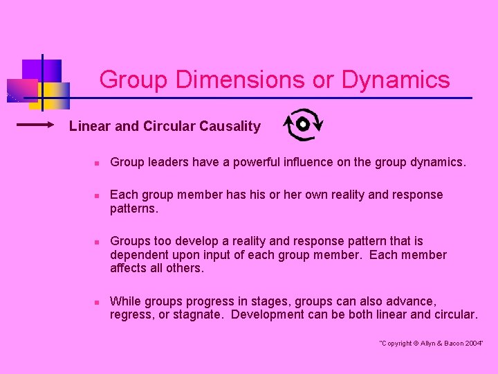 Group Dimensions or Dynamics Linear and Circular Causality n n Group leaders have a Group Dimensions or Dynamics Linear and Circular Causality n n Group leaders have a