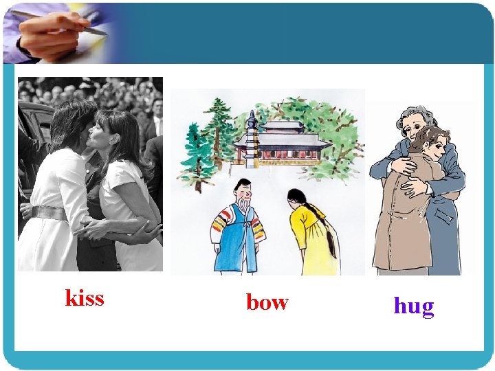 kiss bow hug 