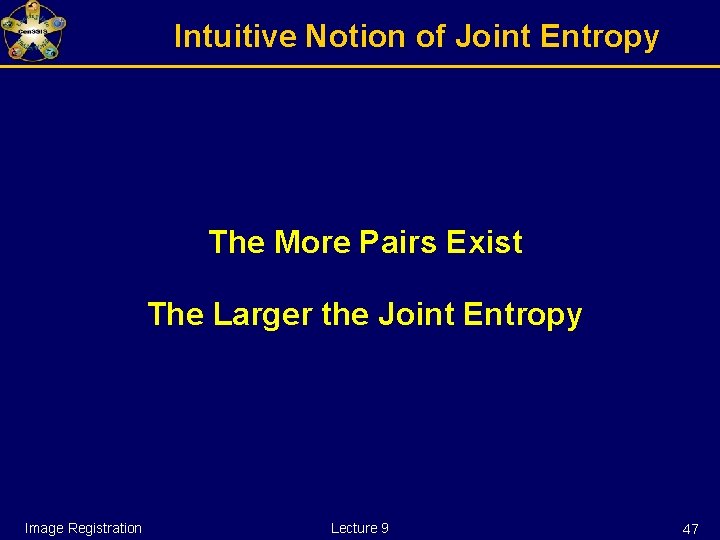 Intuitive Notion of Joint Entropy The More Pairs Exist The Larger the Joint Entropy