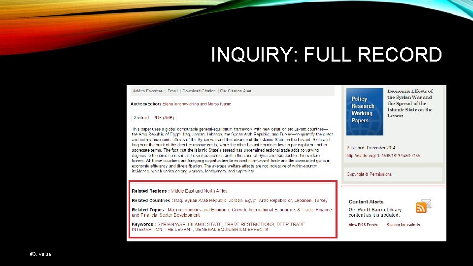 INQUIRY: FULL RECORD #3. value 