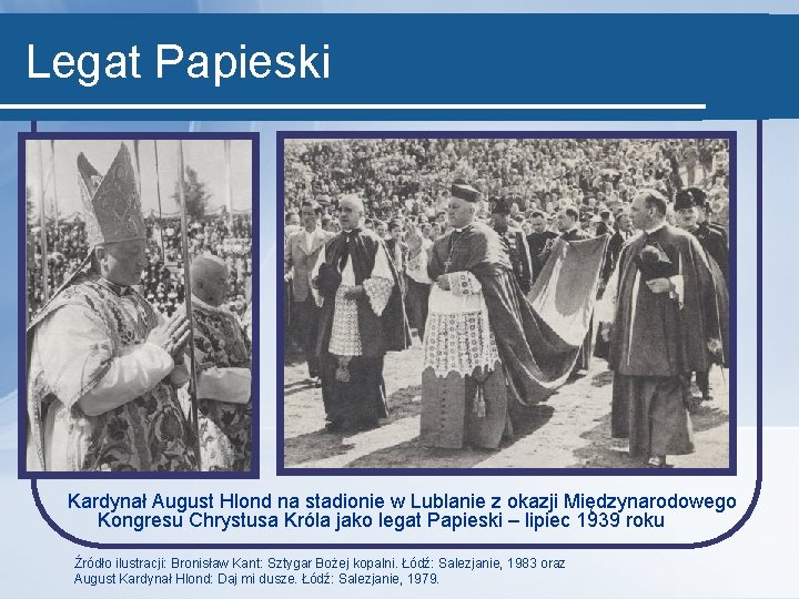 Legat Papieski Kardynał August Hlond na stadionie w Lublanie z okazji Międzynarodowego Kongresu Chrystusa