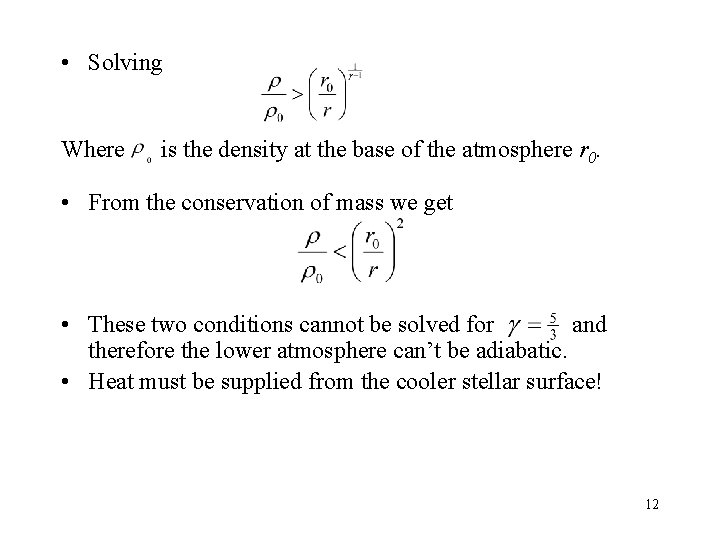  • Solving Where is the density at the base of the atmosphere r