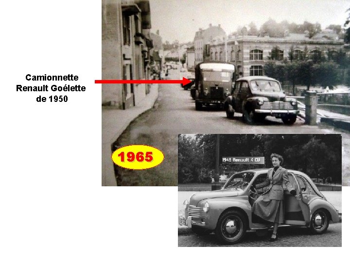 Camionnette Renault Goélette de 1950 1965 Rue du docteur Thouvenel avec en arrière plan