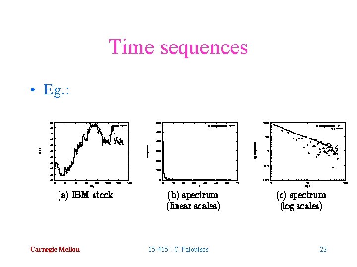 Time sequences • Eg. : Carnegie Mellon 15 -415 - C. Faloutsos 22 