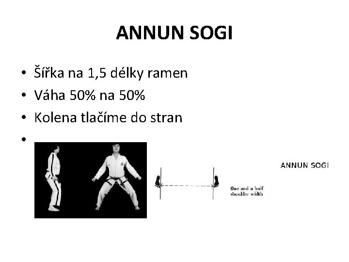 ANNUN SOGI • Šířka na 1, 5 délky ramen • Váha 50% na 50%