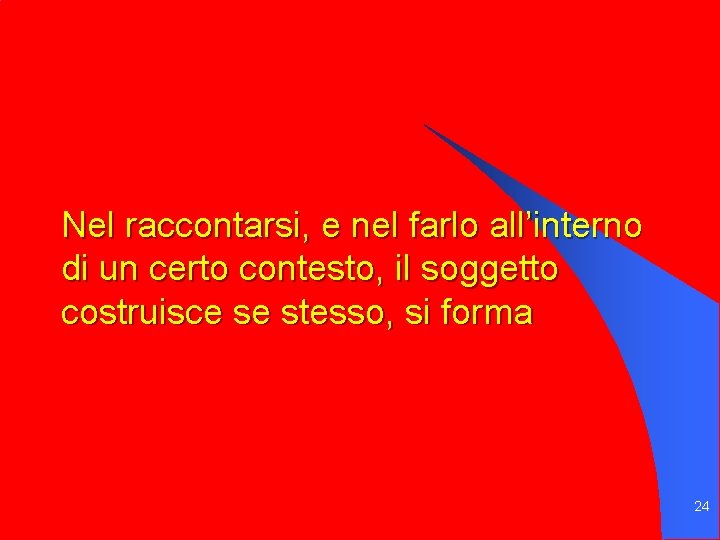 Nel raccontarsi, e nel farlo all’interno di un certo contesto, il soggetto costruisce se