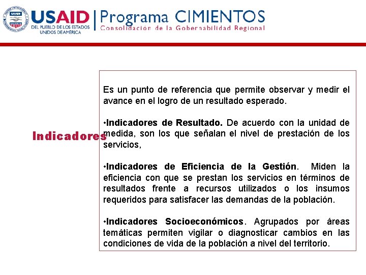 Es un punto de referencia que permite observar y medir el avance en el Es un punto de referencia que permite observar y medir el avance en el