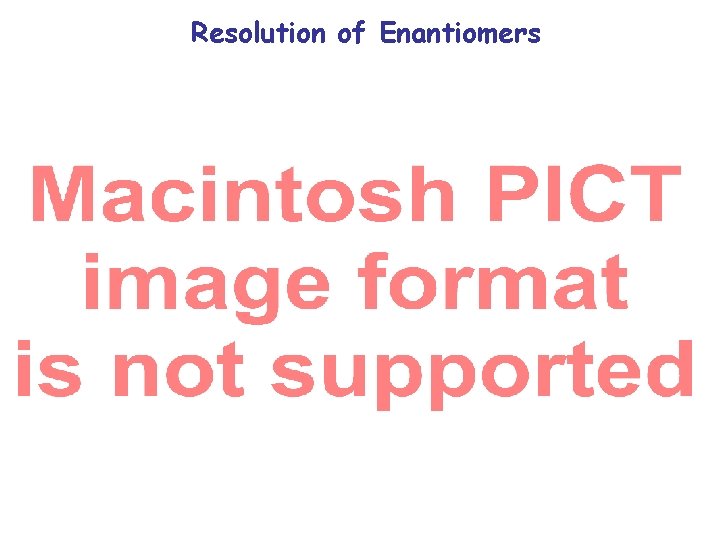 Resolution of Enantiomers Resolution of Enantiomers