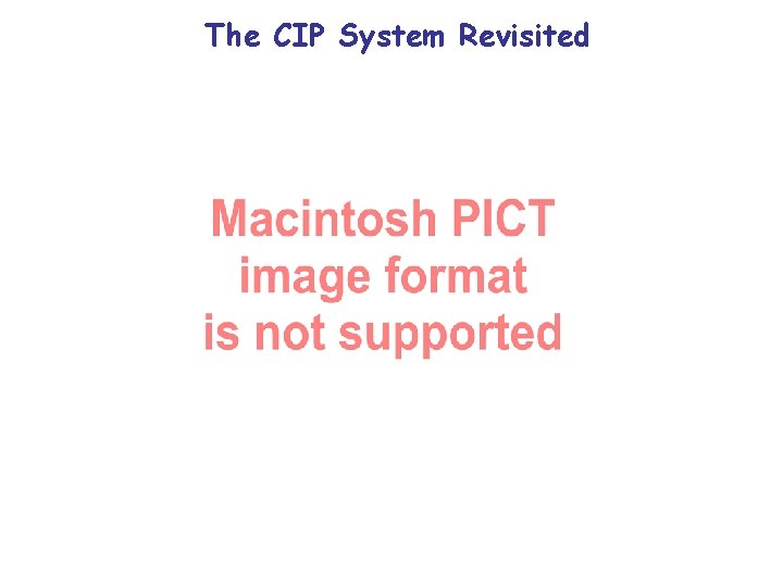 The CIP System Revisited The CIP System Revisited