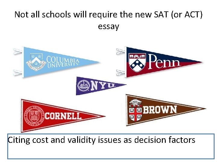 Not all schools will require the new SAT (or ACT) essay Citing cost and Not all schools will require the new SAT (or ACT) essay Citing cost and