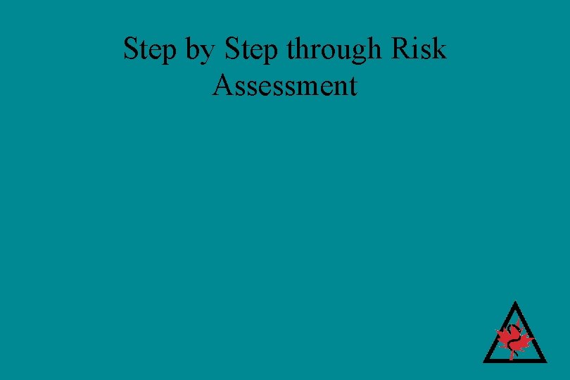 Step by Step through Risk Assessment Step by Step through Risk Assessment