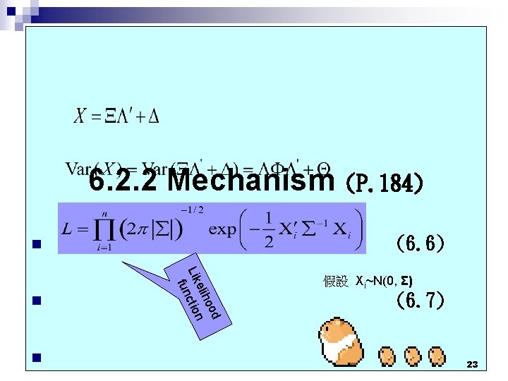 6. 2. 2 Mechanism (6. 6) n n d oo elih Lik ction fun
