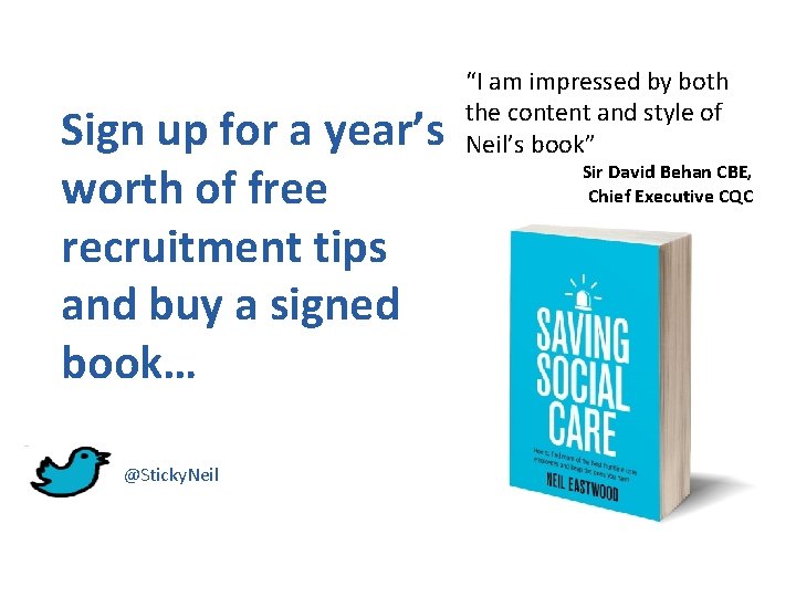 Sign up for a year’s worth of free recruitment tips and buy a signed