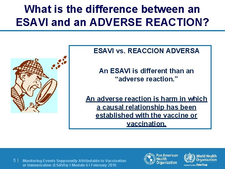 What is the difference between an ESAVI and an ADVERSE REACTION? ESAVI vs. REACCION