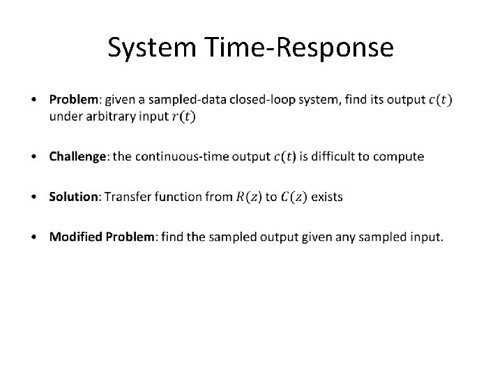 System Time-Response • 