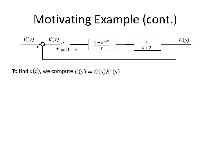 Motivating Example (cont. ) 