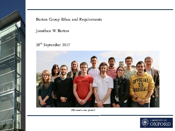 Burton Group Ethos etc. 1 Burton Group Ethos and Requirements Jonathan W Burton 28